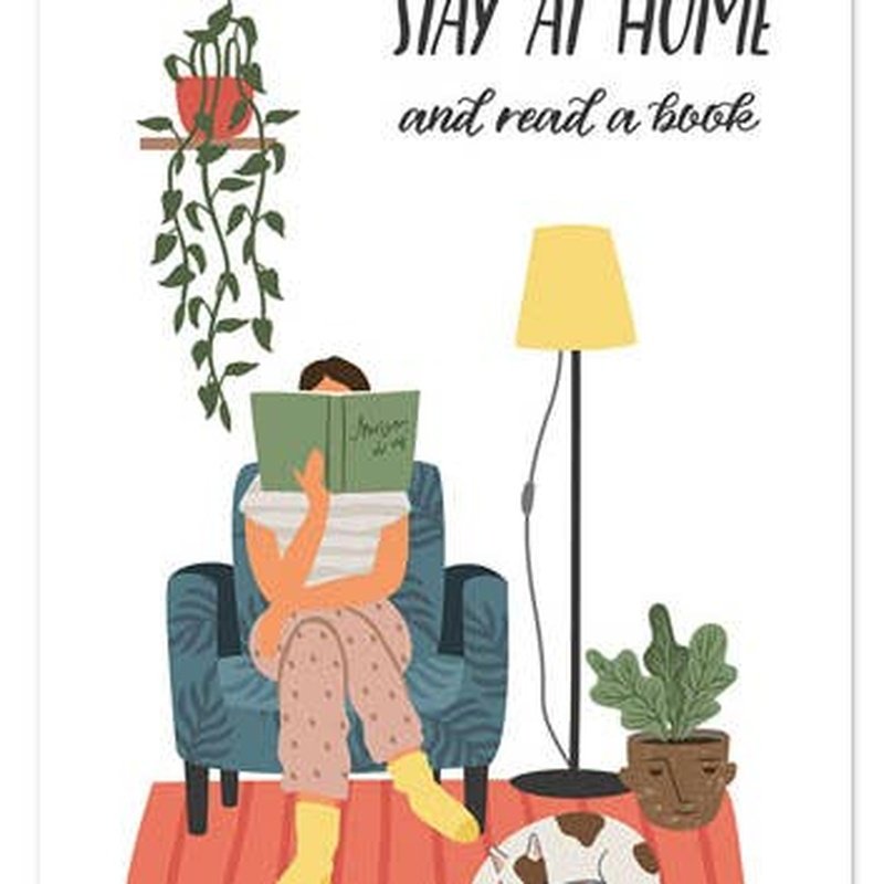 Kaart Stay At Home And Read a Book