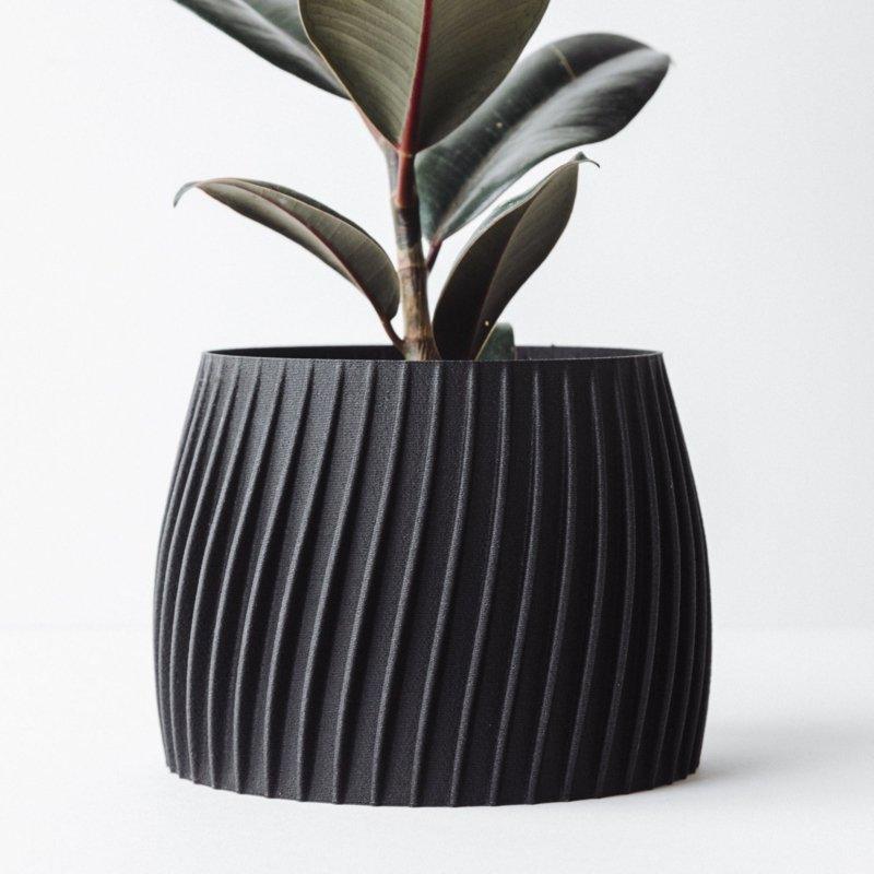 COPO Design | Bloempot Trovex L | Gerecycled hout | Zwart | 11cm