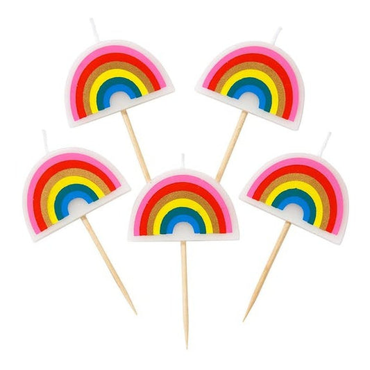 Regenboog Kaarsen | Set van 5