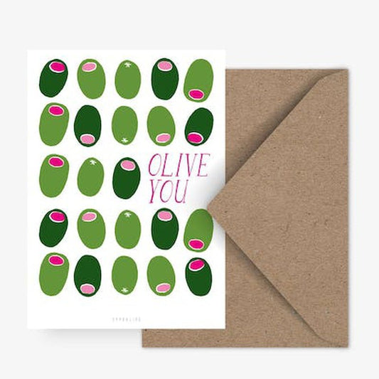Kaart Olive You | Zonder Enveloppe