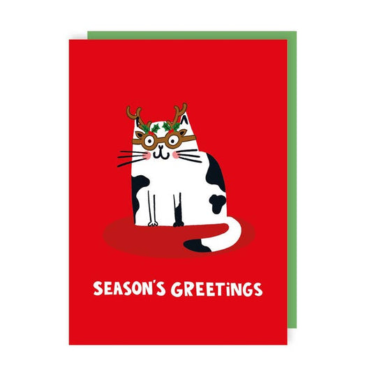 Kaart Cat in Christmas Glasses