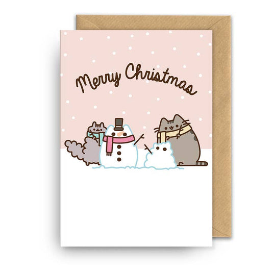 Kaart Merry Christmas Snowman | Pusheen