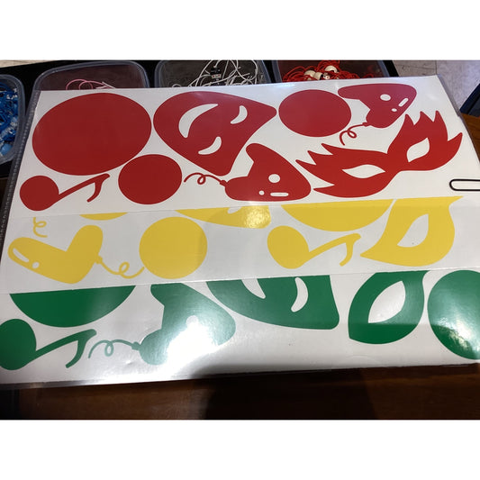 Carnaval raamstickers set van 3
