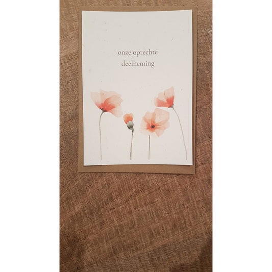 Kaart Onze Oprechte Deelneming | Klaproos