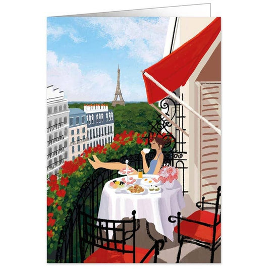 Kaart Woman Drinking Coffee in Paris