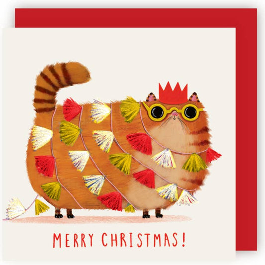 Kaart Merry Christmas Cat