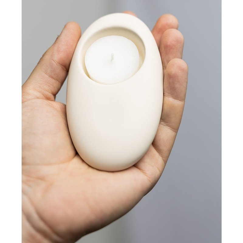 Tranquillo Kaarsenhouder Steen | Off White