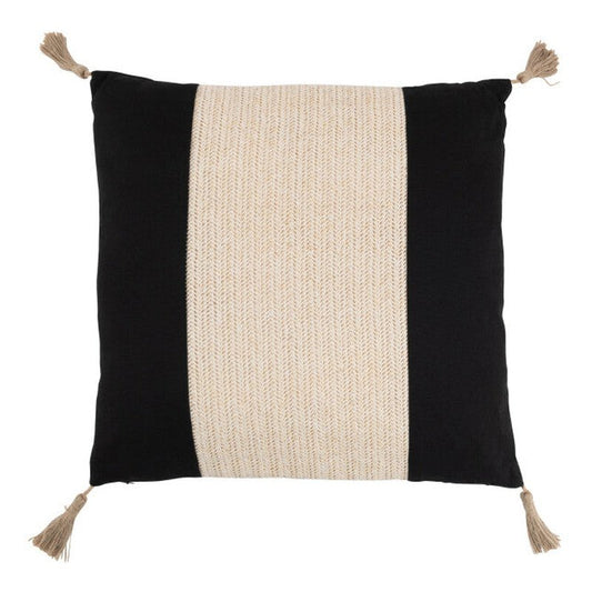 J-Line Kussen Geweven Vierkant Polyester Zwart