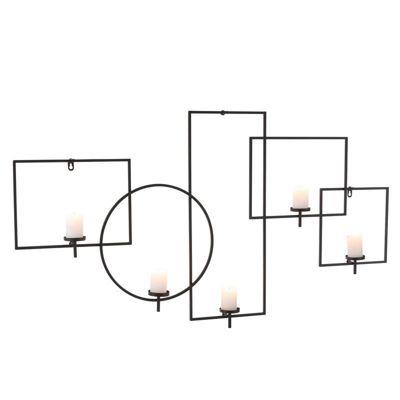 J-Line Wanddeco Kaarshouder Metaal Zwart