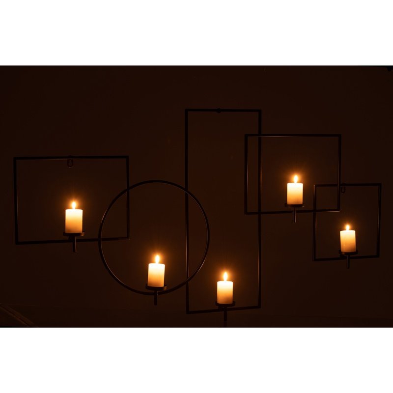 J-Line Wanddeco Kaarshouder Metaal Zwart