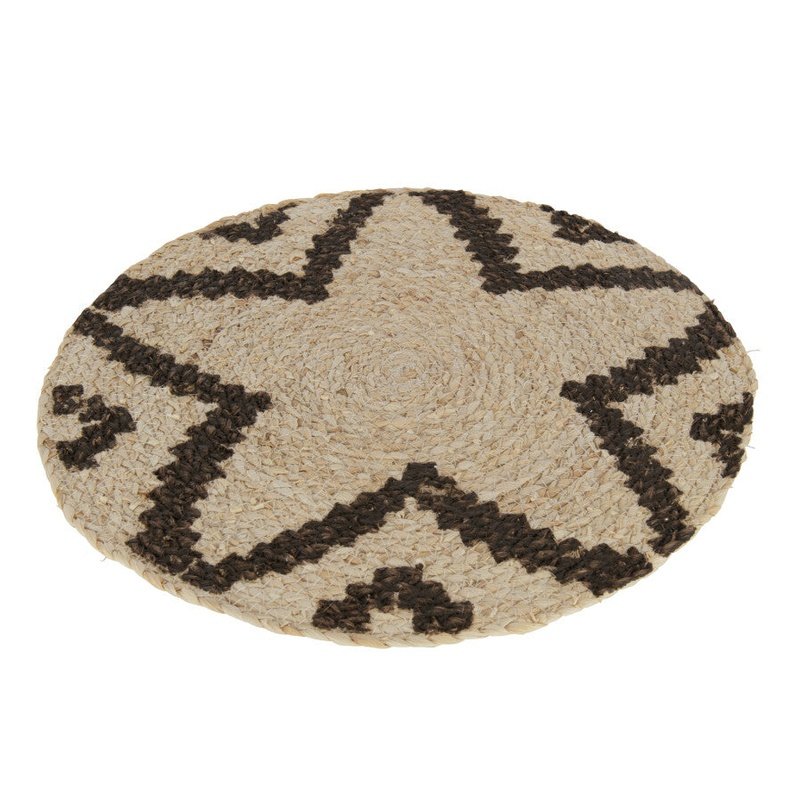 J-Line Placemat Rond Ster Maisschil Naturel/Bruin