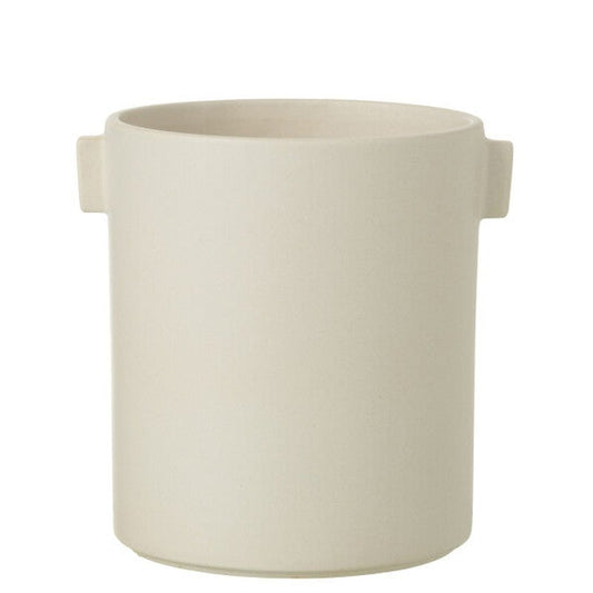 J-Line Flower Pot Handle Stoneware White