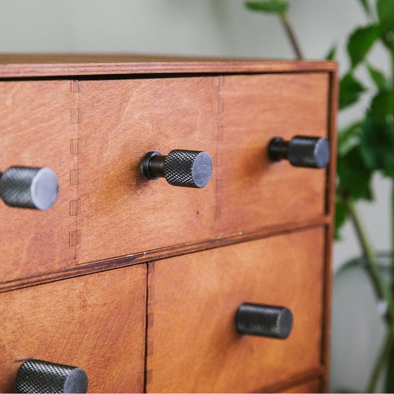 Brût Homeware Meubelknop | Knurled | Smal | Black Nickel