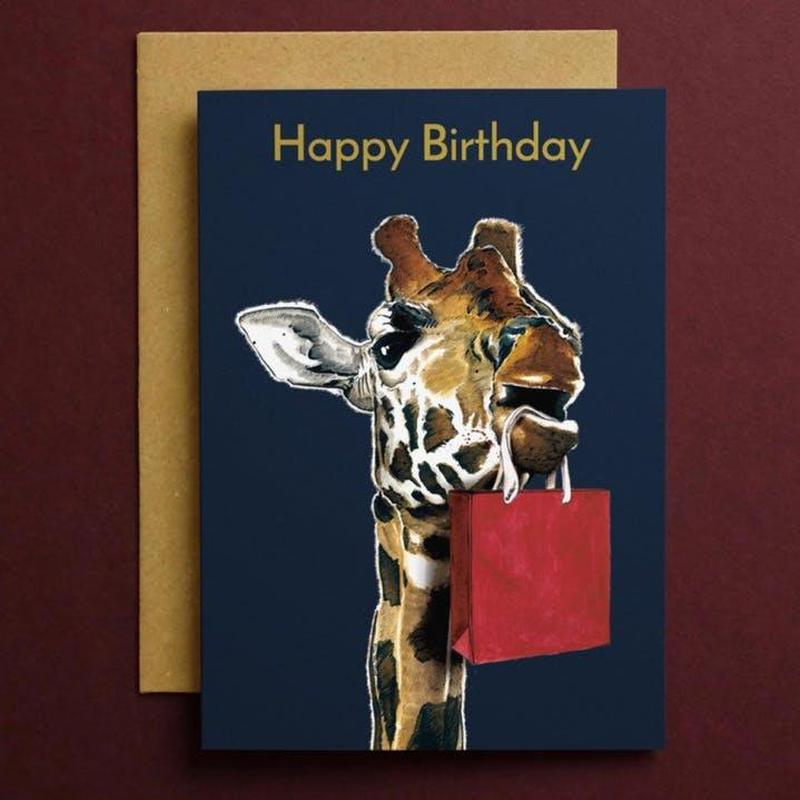 Kaart Happy Birthday Giraffe