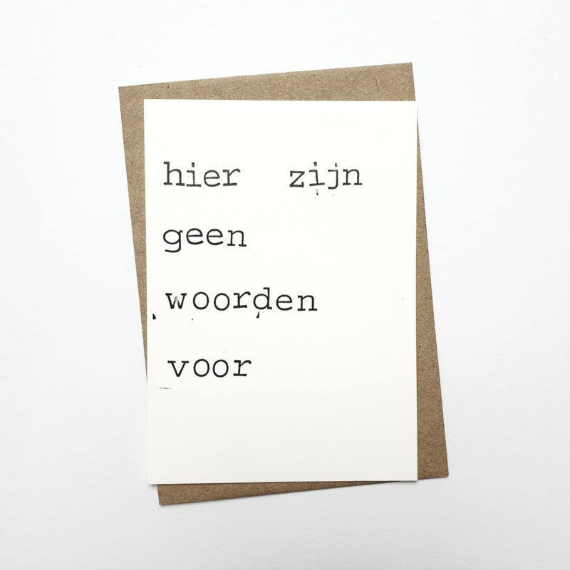 Kaart Hier zijn geen woorden voor