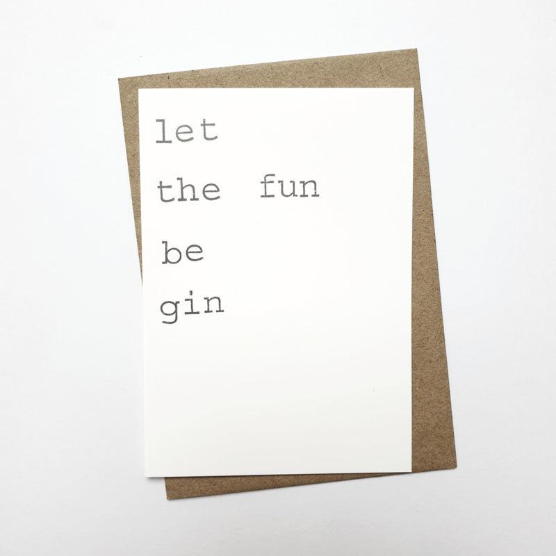 Kaart Let the fun be gin