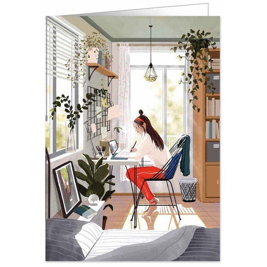 Kaart Woman At Desk