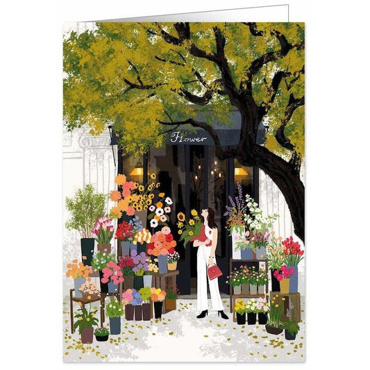 Kaart Woman in Flower Shop