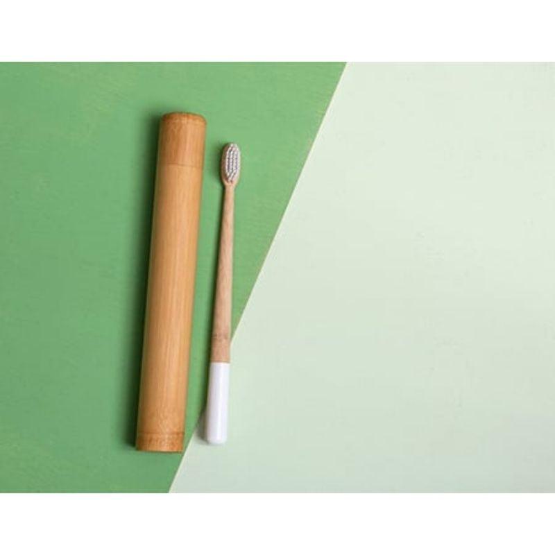 To Jungle | Bamboe Tandenborstel in Travelcase | Wit | Medium